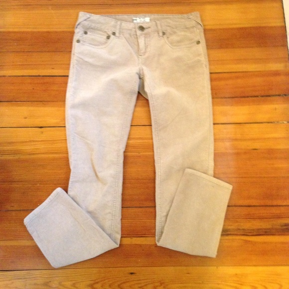 Free People Pants - Free People Tan Straight Leg Skinny Corduroy Pant